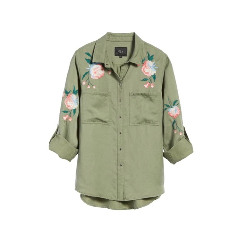 RAILS Channing Embroidered Military Shirt size XS